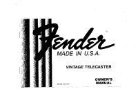 Fender Vintage-Telecaster-1981 - Owners Manual